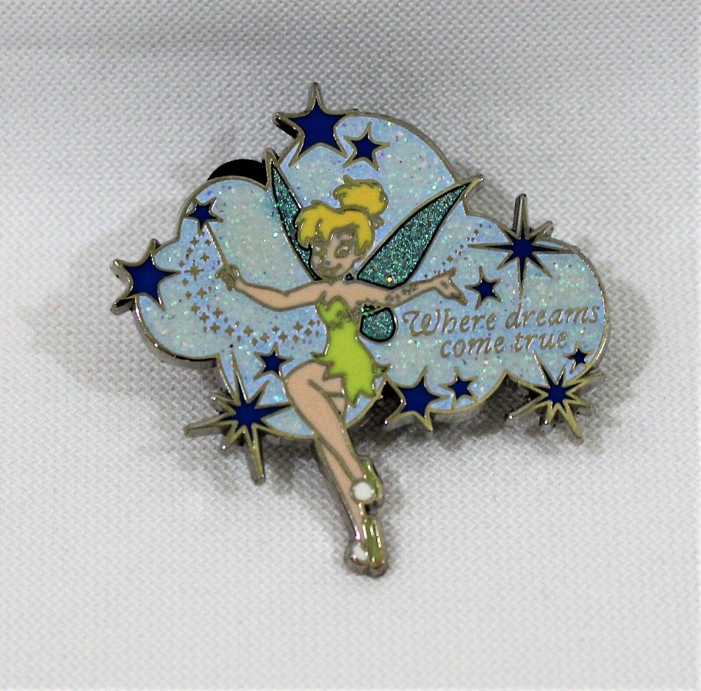 Disney Parks Trading Pin Tinkerbell Pixie Dust "Where Dreams Come True"