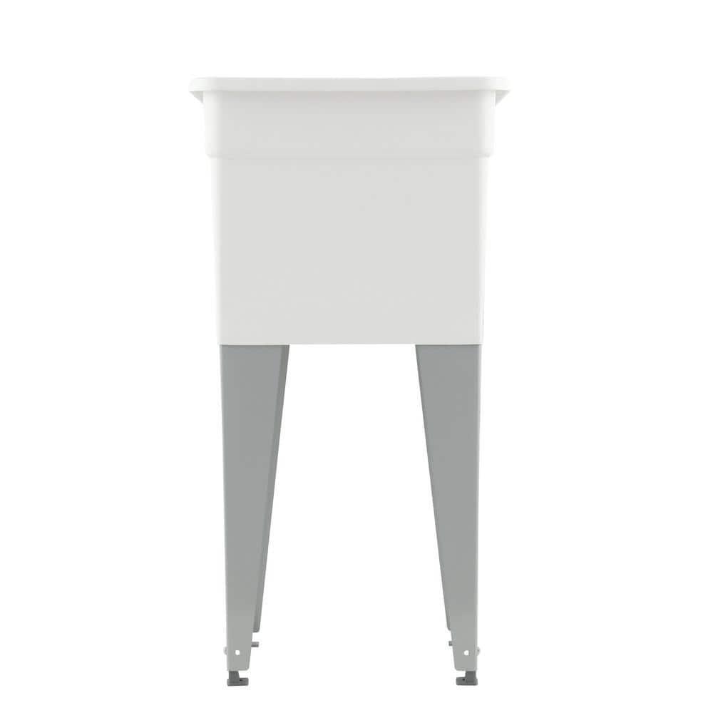 MUSTEE Laundry Tub Plastic Single White Basin Utility Sink Bowl 18 in. x 24 in.