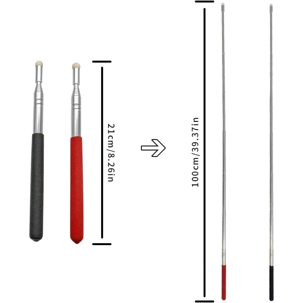 Extendable Teaching Pointer Telescopic Teachers Pointer Stick with Felt Tip