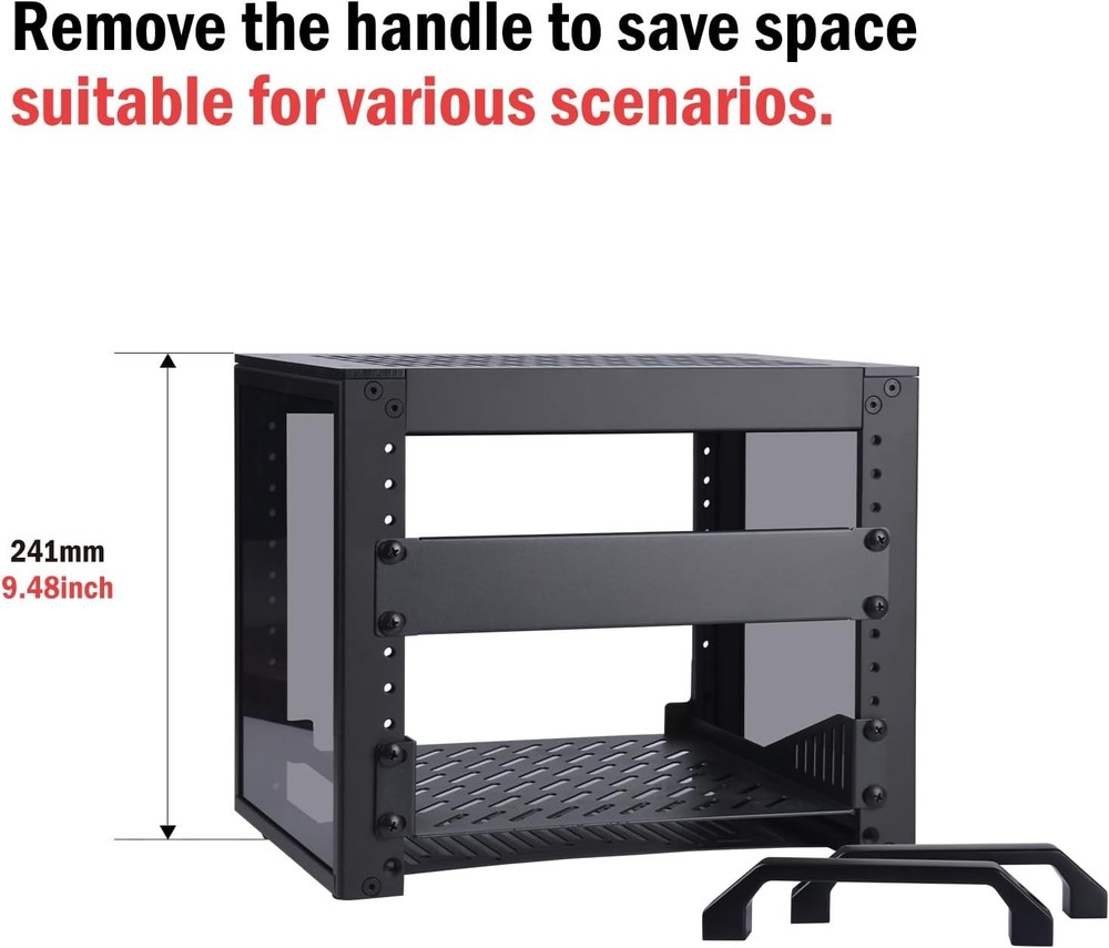 Elegant 4U Mini Server Rack - 10 Inch Black Rackmount for Optimal Cooling