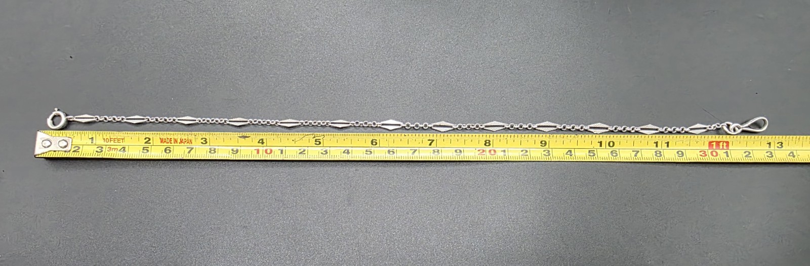 Antique Art Deco Silver Single Albert Pocket Watch Chain France c1920s