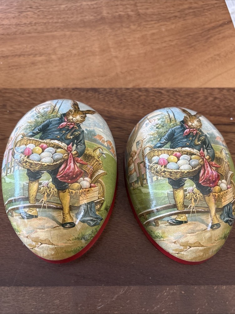 Nestler Germany Easter Egg Bunny With Easter Basket Eggs 7” Large