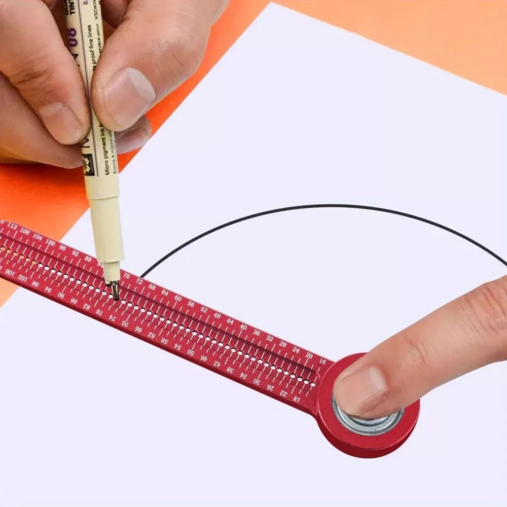 1PC Woodworking Compass Hole Ruler Scriber Precision Marking Measuring Tool