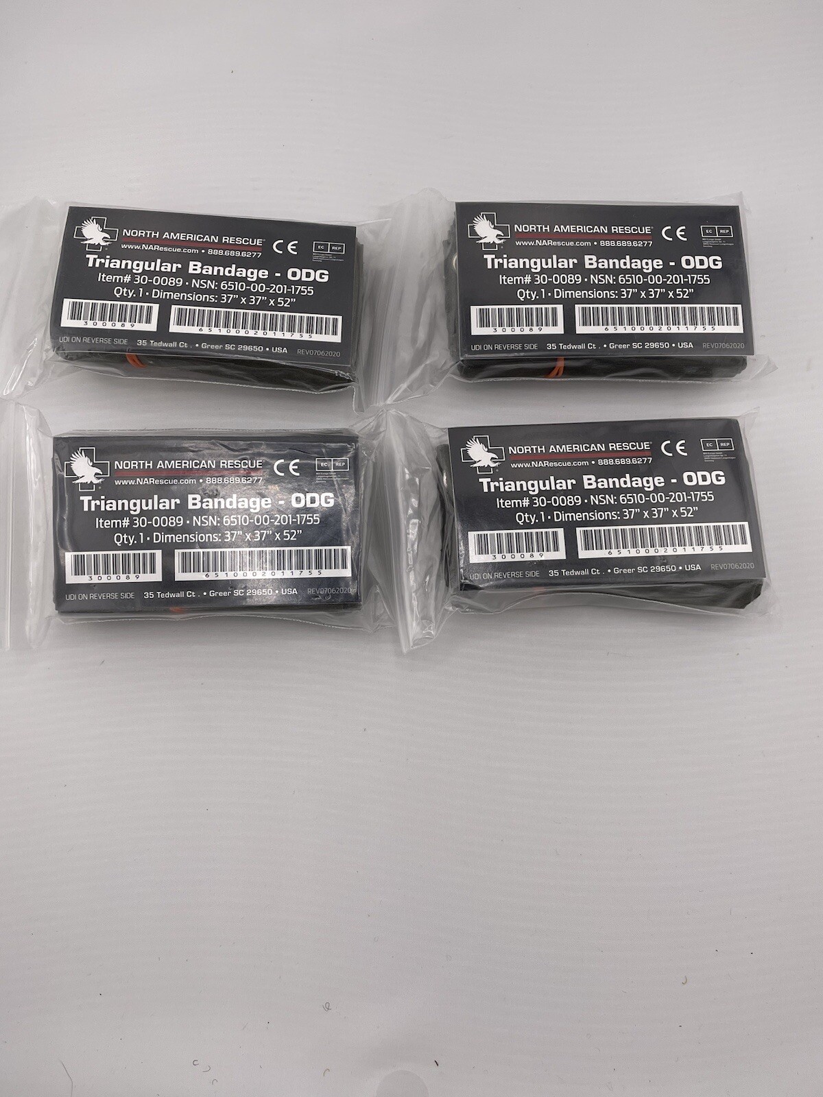 NAR USGI Military Cravat Triangular Muslin Medic Bandage 30-0089 4 Packages