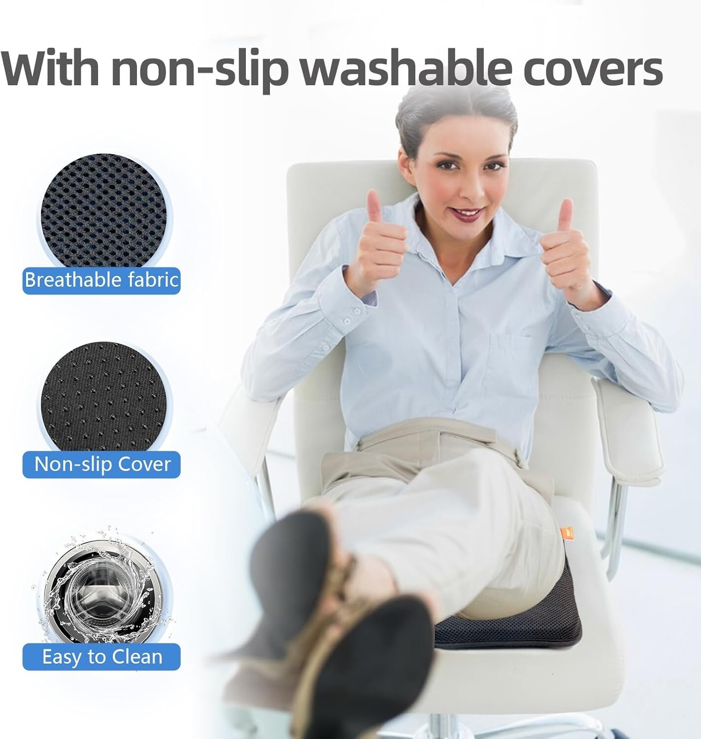 Portable Travel Seat Cushion for Airplane, Cooling Seat Cushion Sciatica Relief