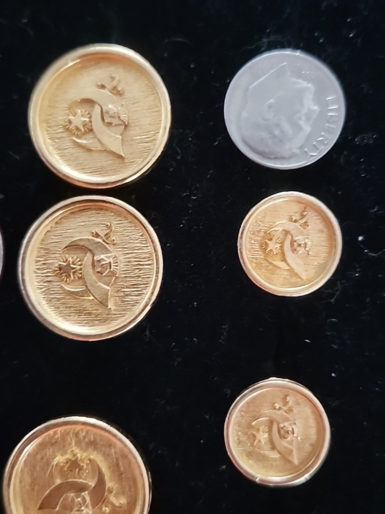 Masonic Free Masonry Blazer Buttons Scimitar & Star