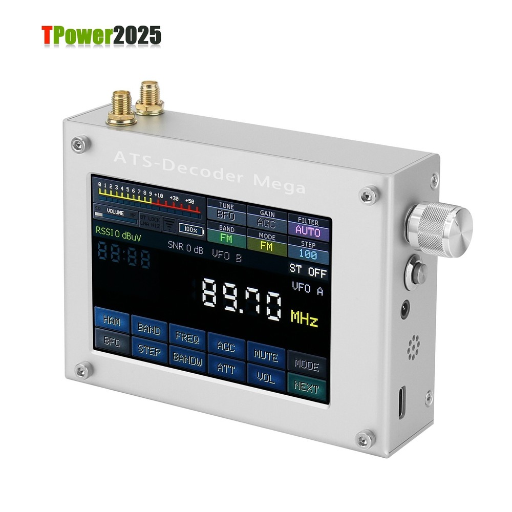 HAMGEEK ATS-Decoder Mega SDR Radio AM FM SYNC SSB CW DIGI Receiver w/ 4" Screen