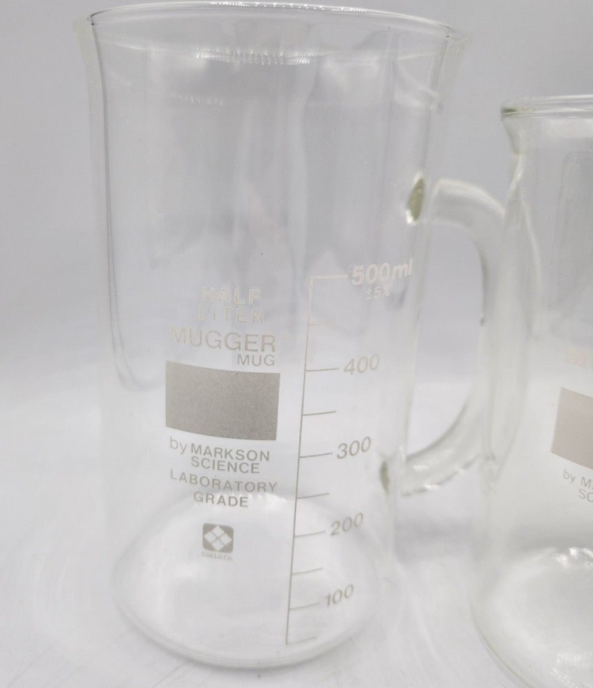 2 Markson Science Mugger Mug Beaker Style Lab Grade 500ml & 400ml