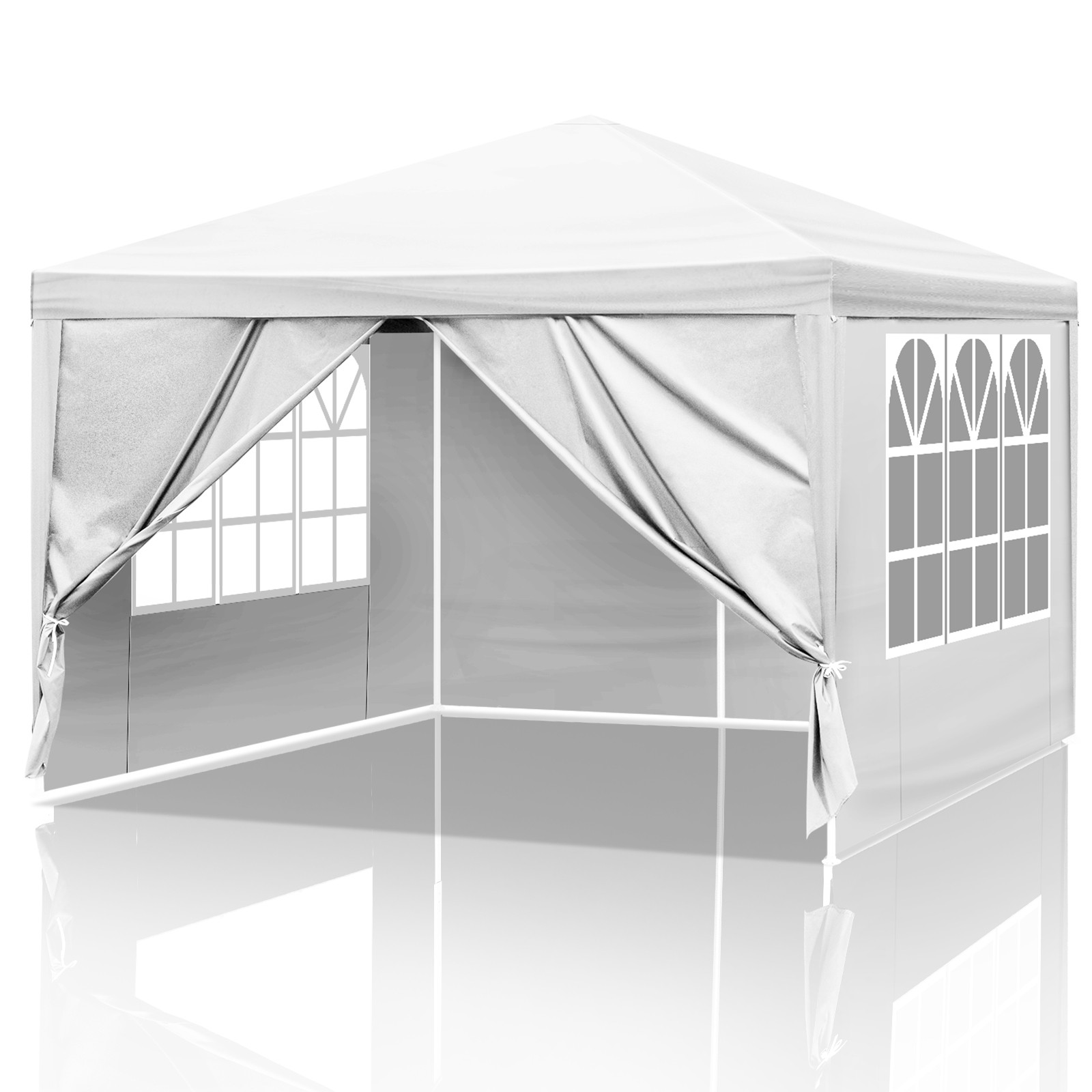 10'x10' Outdoor Canopy Party Wedding Tent Pavilion Gazebo Event 4 Wall White