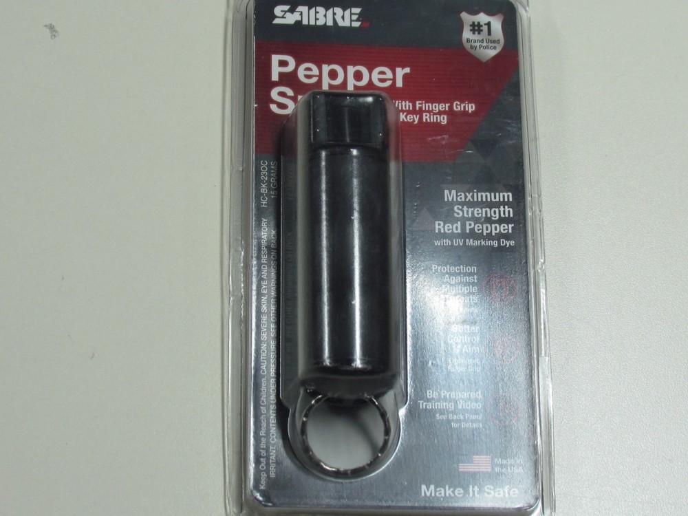 Sabre RED Pepper Spray Quick Release Key Ring WITH UV MARKING DYE