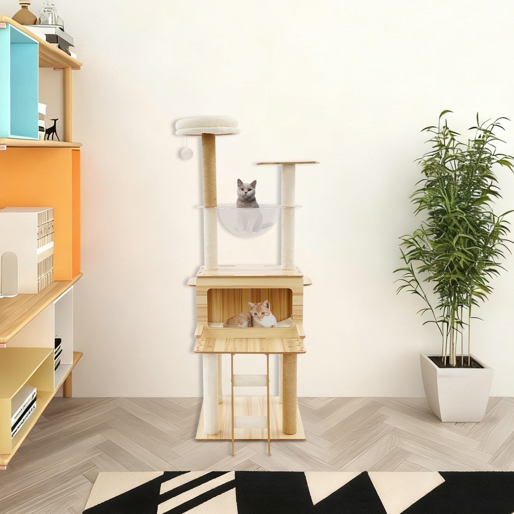 147cm Cat Tree For Indoor With Cat Scratching Post Cat Scratching Climbing Tower