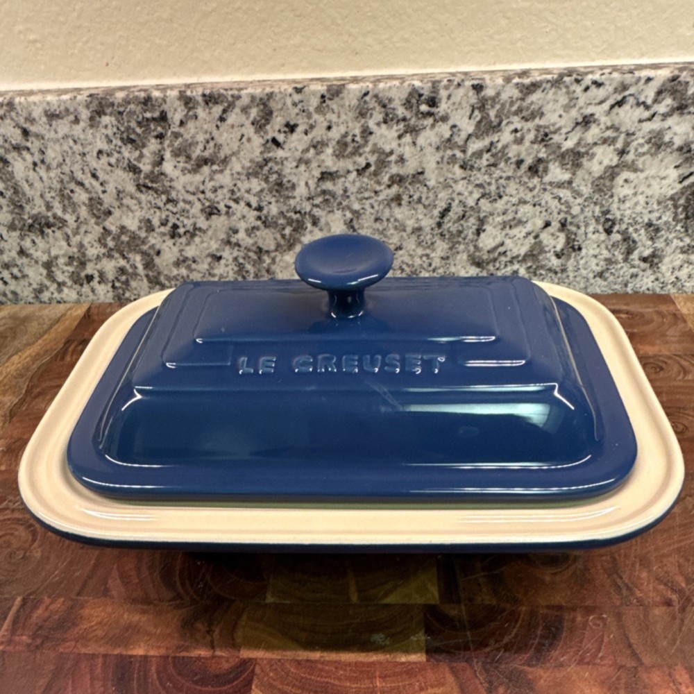 Le Creuset Blue Rectangular Ceramic Baking Dish Set 1.0L Dishwasher Safe