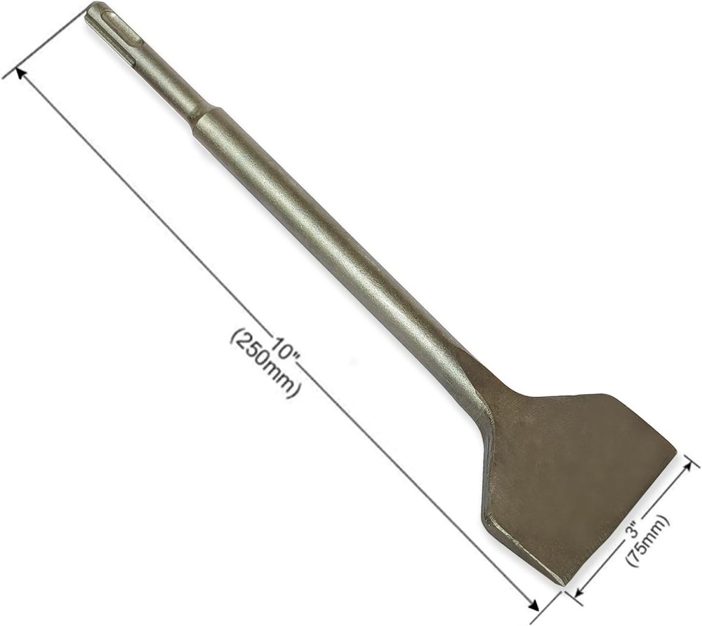SDS Plus Chisel, Tile Removal Tool, 3”Wide,Thin Set 10 inches x 3