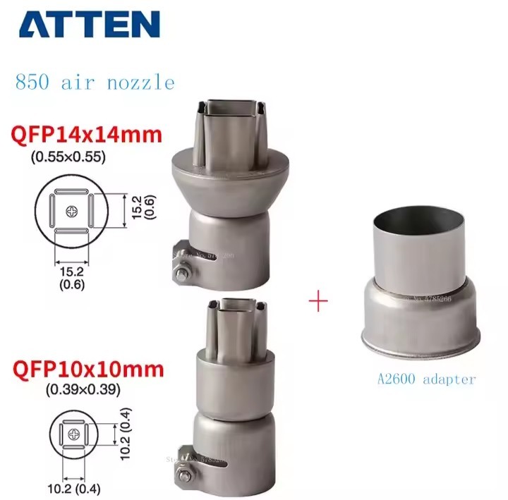 ATTEN St-862D 3pcs BGA Air Nozzle Set Adapter
