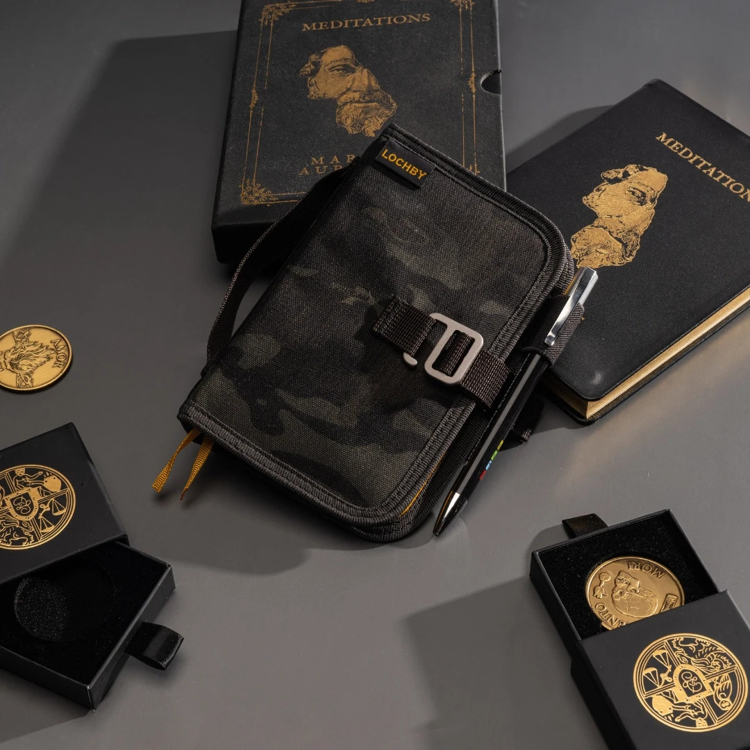 Lochby Mini Field Journal Black Camo | Water Resistant Wax Canvas Cover