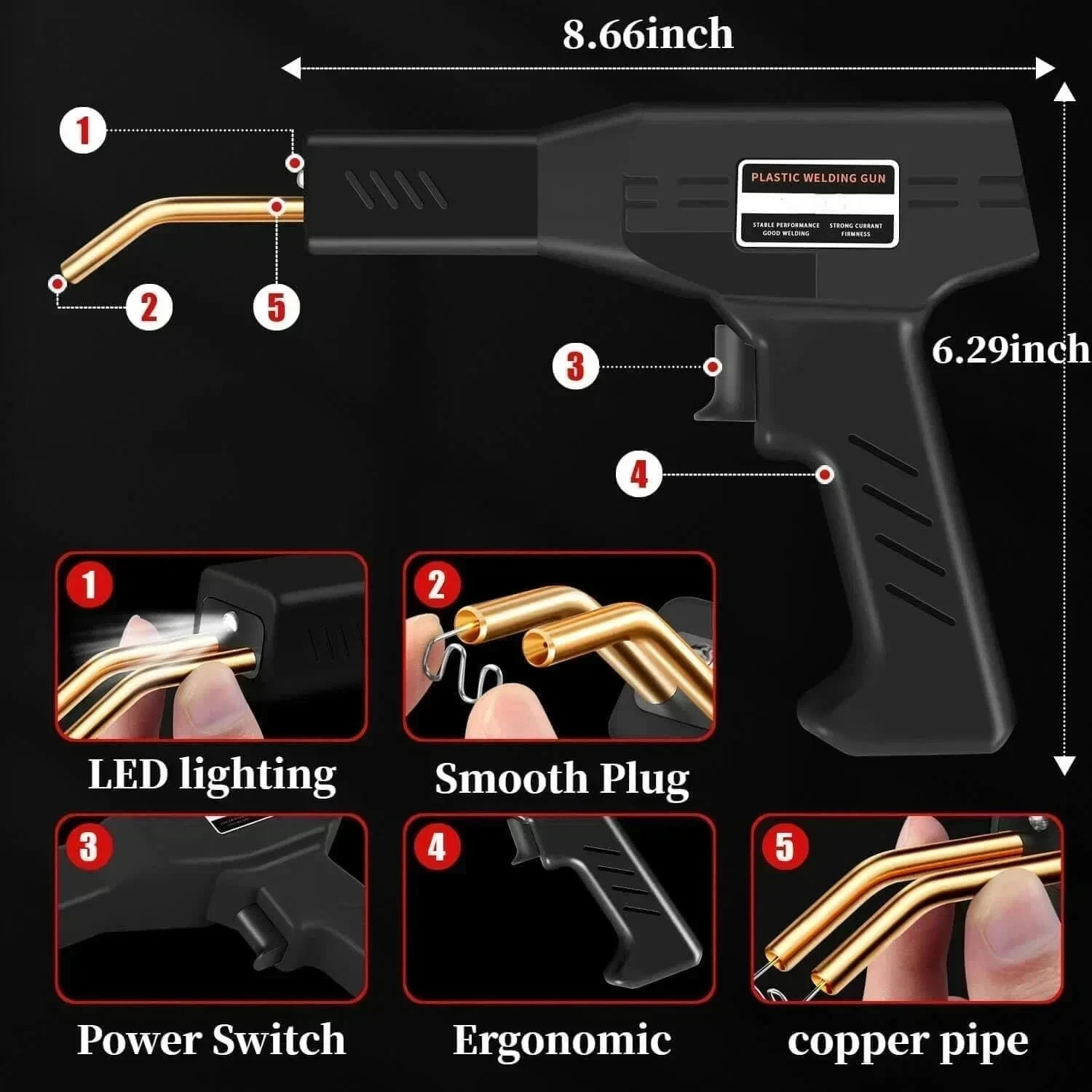 Plastic Welder Kit Soldering Hot Stapler Bumper Repair Welding Gun 800 Staples
