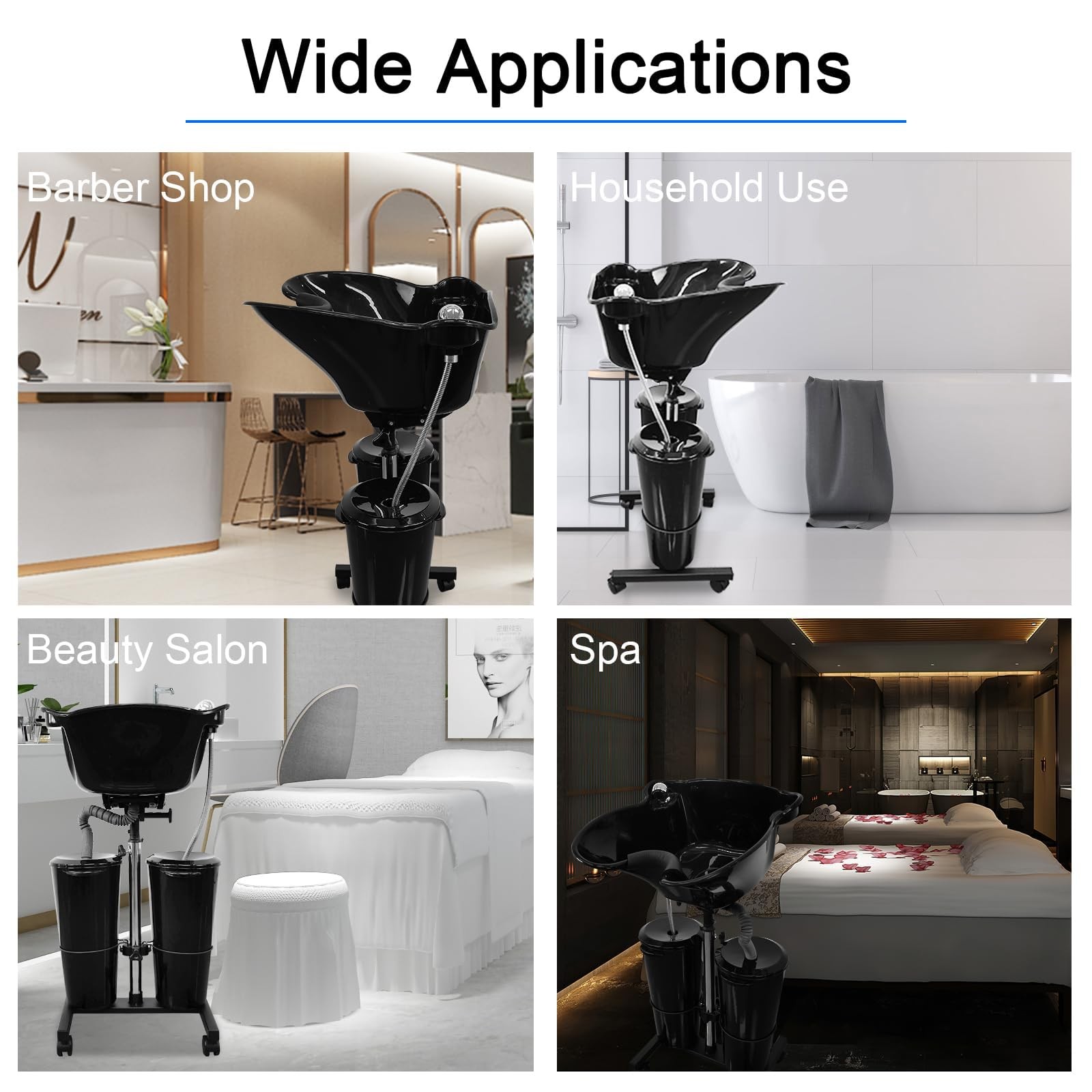 Hairdressing Shampoo Bowl Portable Salon Mobile Hair Washing Backwash Basin Sink