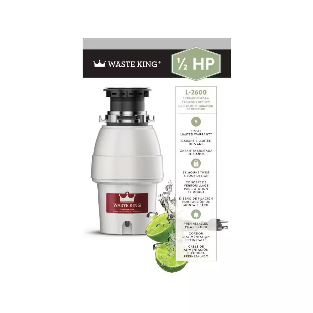 Legend Series 1/2 HP Continuous Feed EZ Mount Garbage Disposal