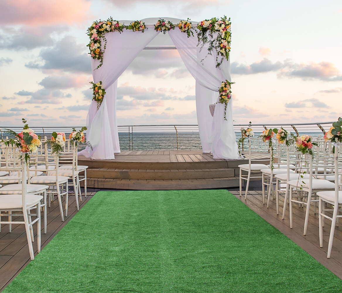 Outdoor Artificial Turf with Marine Backing GARDEN GREEN Spectrum Series .25 In.