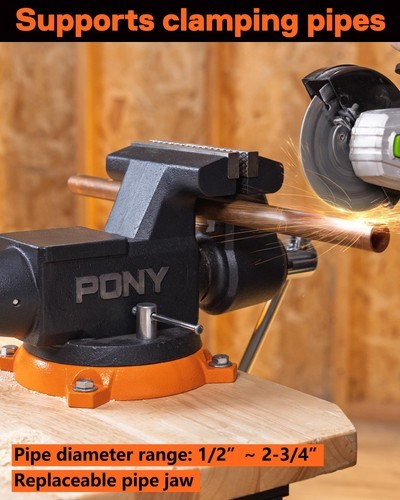 PONY 6 Inch Heavy Duty Bench Vise 8800LBS Clamping Force Pro Workshop Workbench