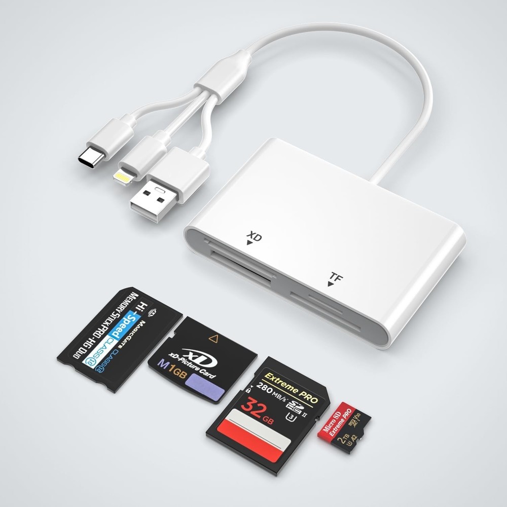 Memory Stick Pro Duo Adapter for iPhone/Android/PC, 4 in 1 SD/TF/MS/XD Picture C