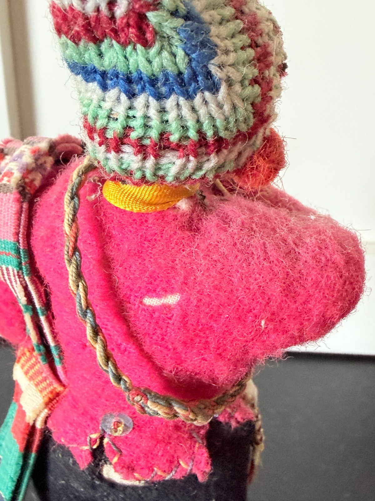 Vintage Peruvian Folk Art Dolls Pair Handcrafted Andean Highland Textile Figures