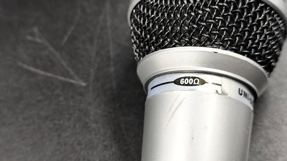 Uni-Directional Dynamic Microphone Used Working Silver