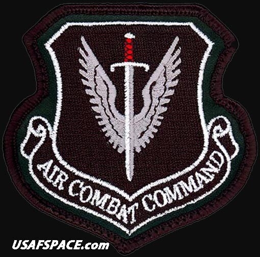 USAF AIR COMBAT COMMAND - Langley AFB, VA - ORIGINAL -BLACK- VEL Leather PATCH