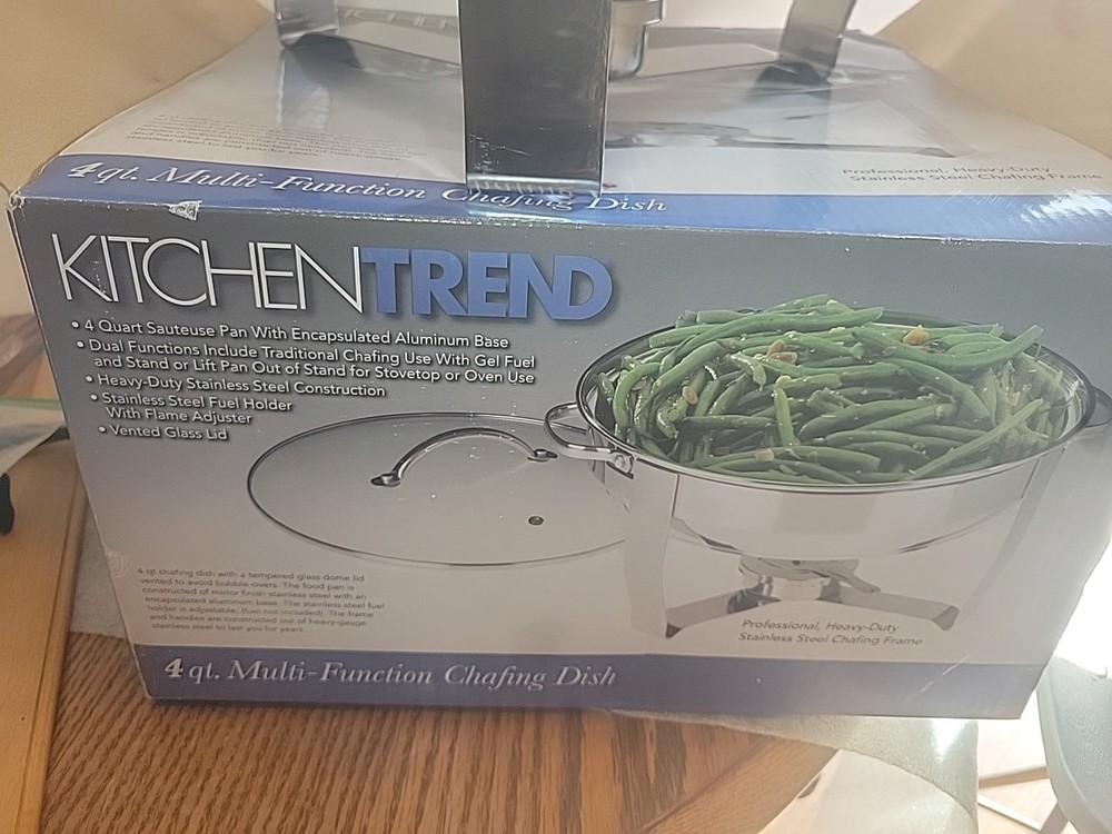 Chafing Dish, 4 Quart, Stainless Steel Professional Multi-Function Kitchen Trend