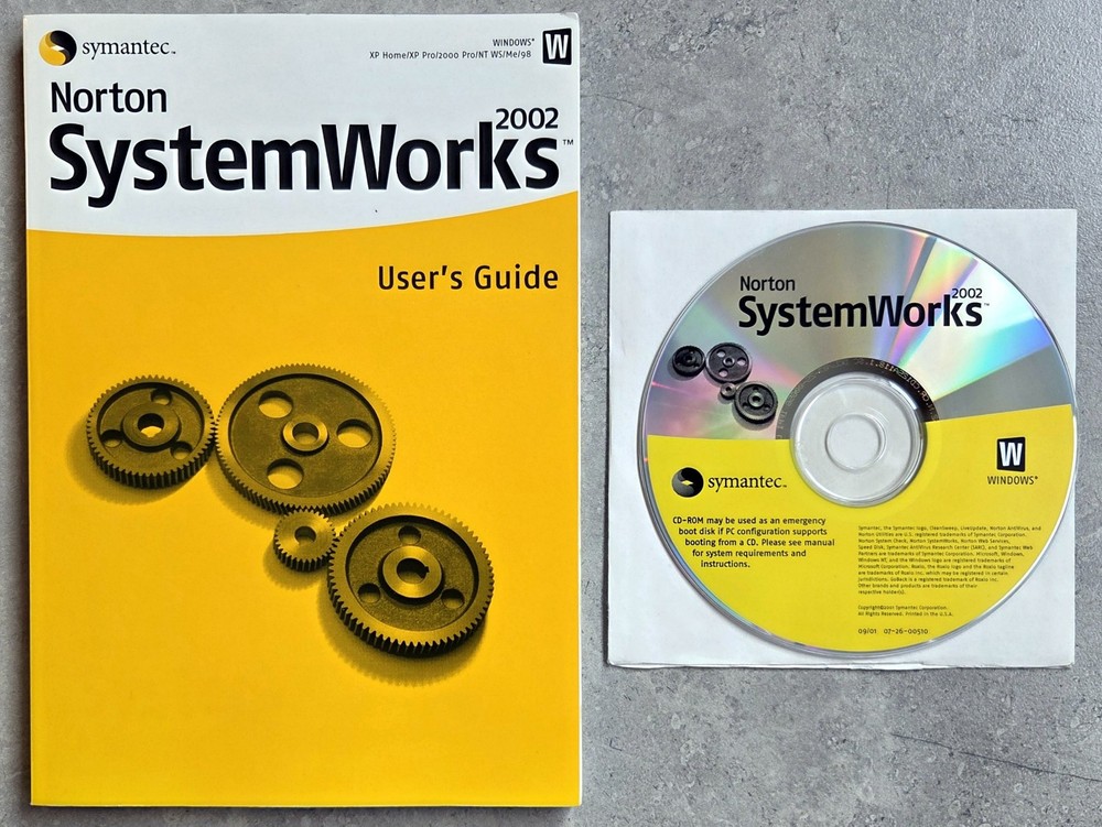 SYMANTEC Norton SystemWorks 2002, For Windows XP/2000/NT/ME/98, CD, Guide & Box