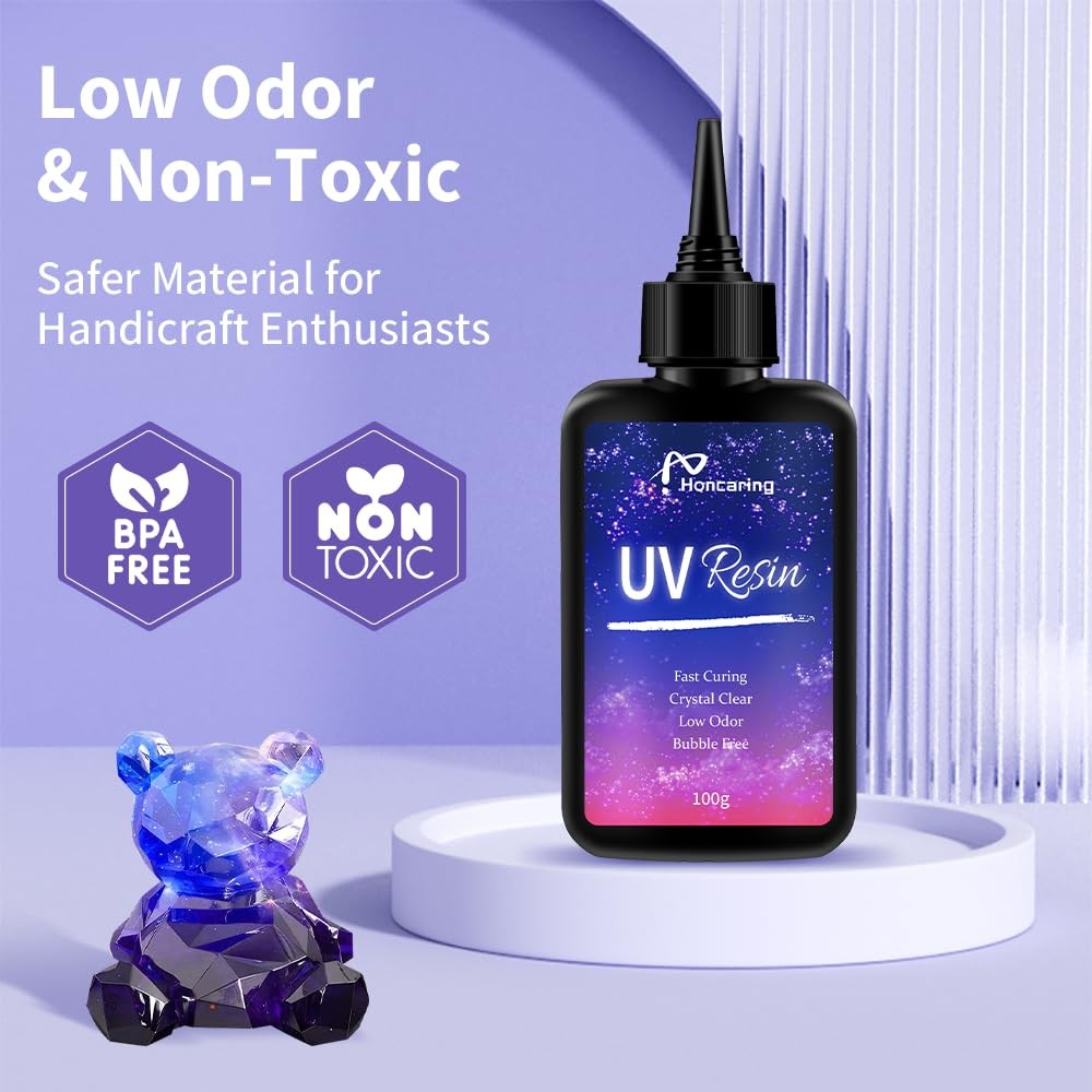 UV Resin Kit 200g with Light, Hard Type uv light, clear