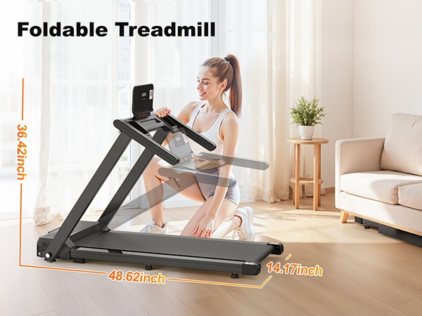 Foldable Under-Desk Treadmill For Home Use Remote-Controlled With LED Display