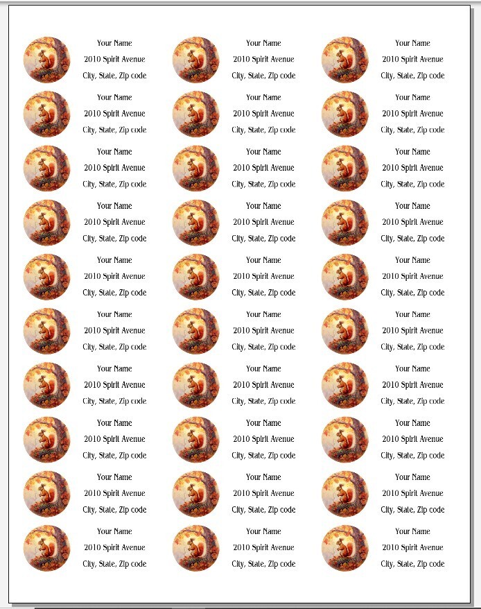 150 Cute Squirrel in Tree Mailing Return Address Labels Personalized