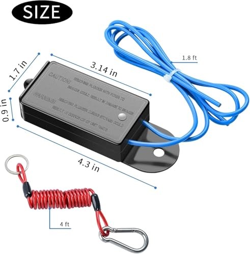 Trailer Breakaway Switch, 4ft Breakaway Coiled Cable with Electric Brake