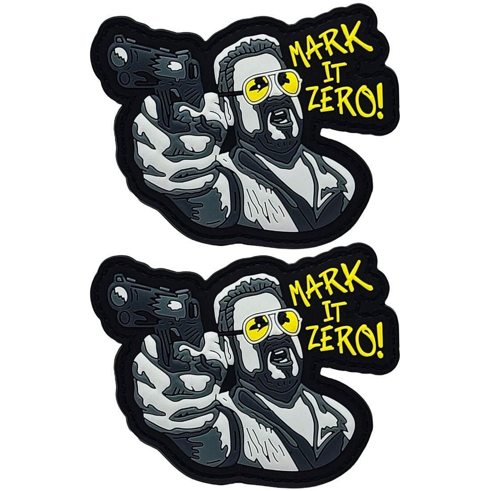 Mark It Zero Big Lebowski PVC RUBBER PATCH | 2PC  HOOK BACKING   3"x2.5"