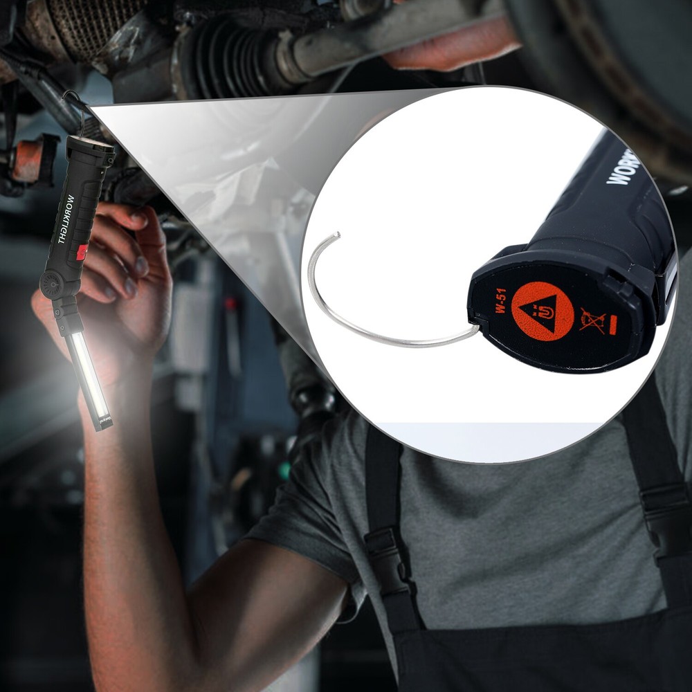 1/2 Pack Magnetic Base LED COB Work Light Rechargeable Mechanic Torch Flashlight