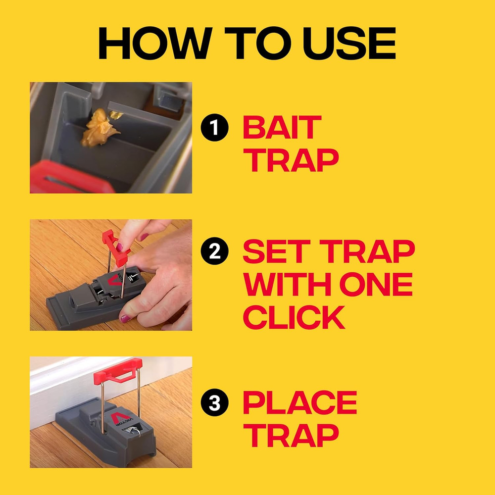 M123SSR Quick-Kill Easy Set Mouse Trap, 6 Reusable Mouse Traps
