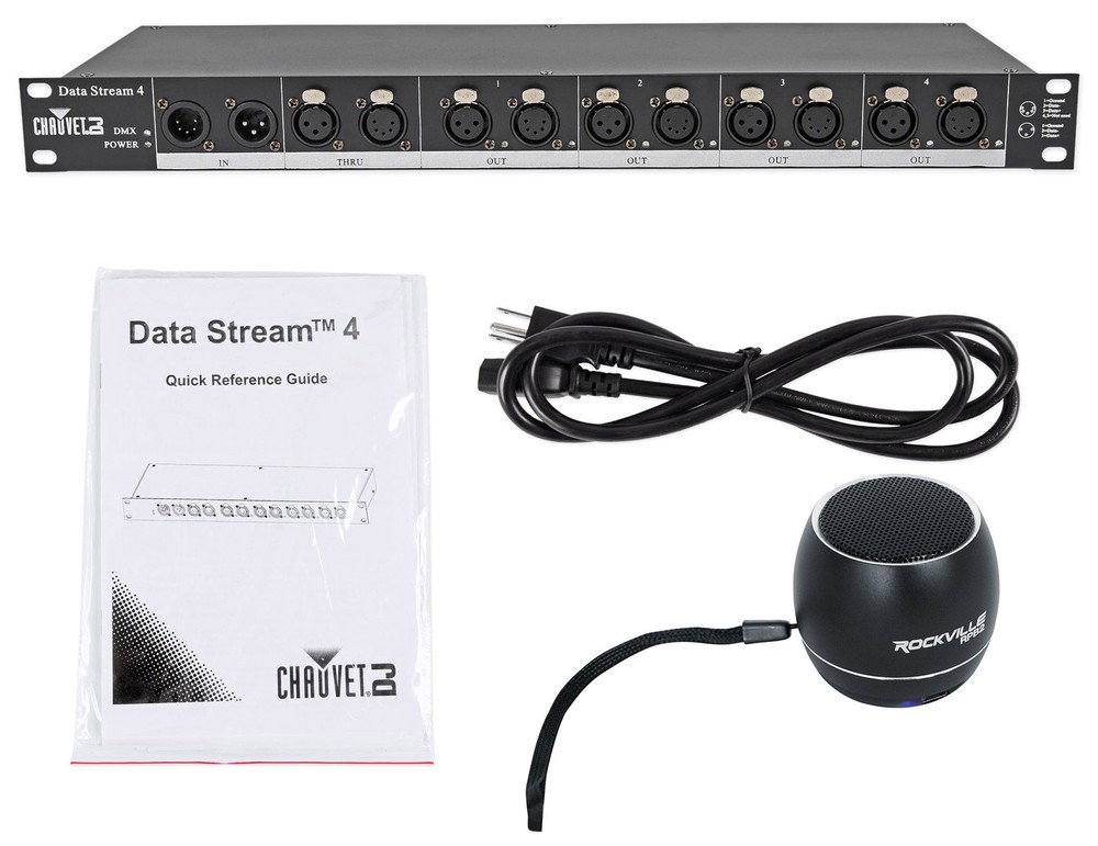 Chauvet DJ Data Stream 4 Datastream 1 - 4 Optical Splitter+Bluetooth Speaker