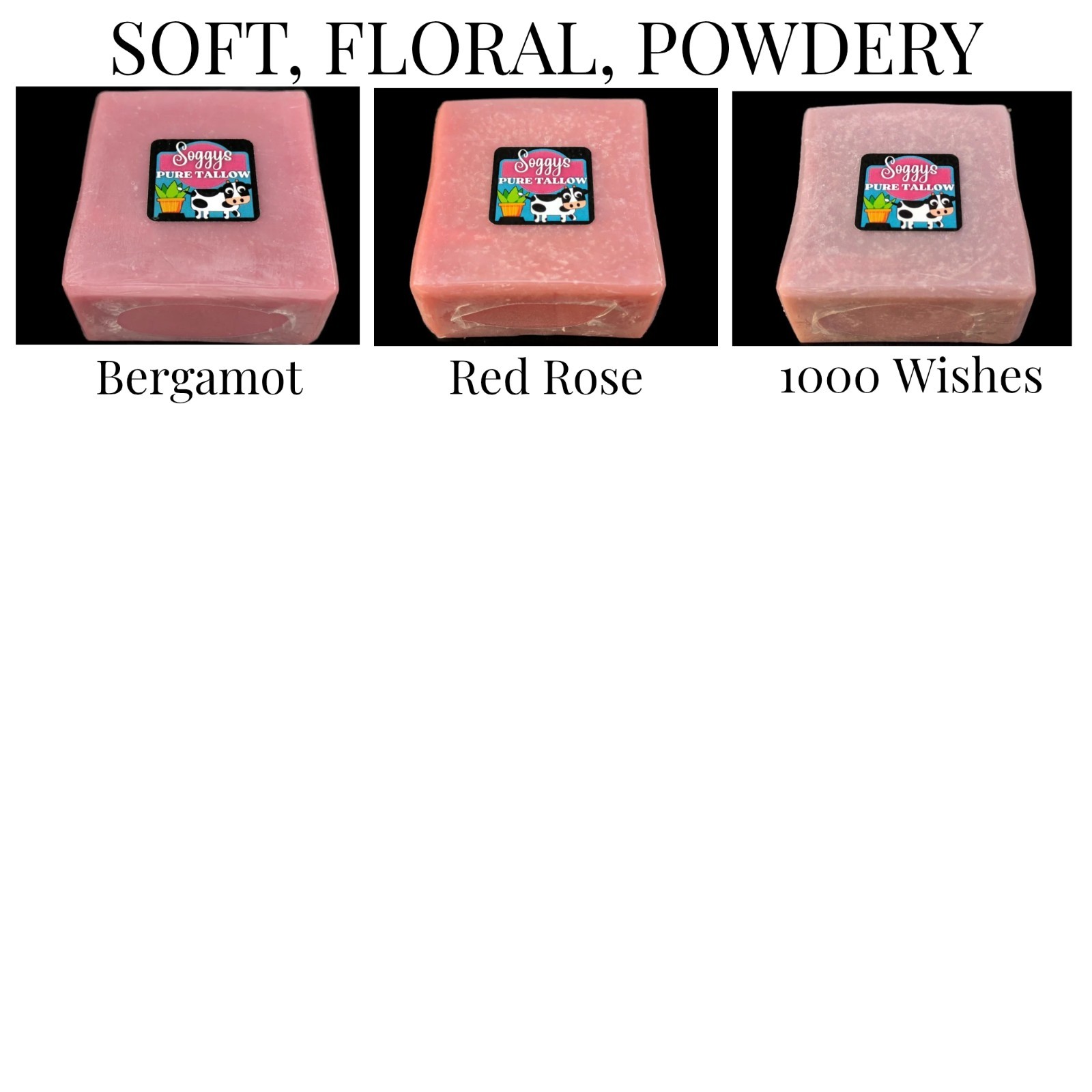 6 Handmade Tallow Soap Bars | Cold Process | Natural | Sensitive Skn | 6oz Each