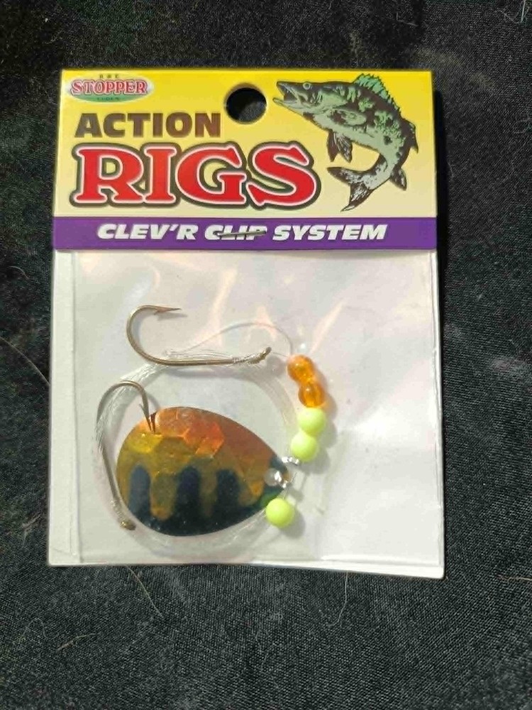 K&E Stopper Action rigs #4 blade, 2 hooks, brown/gold blade