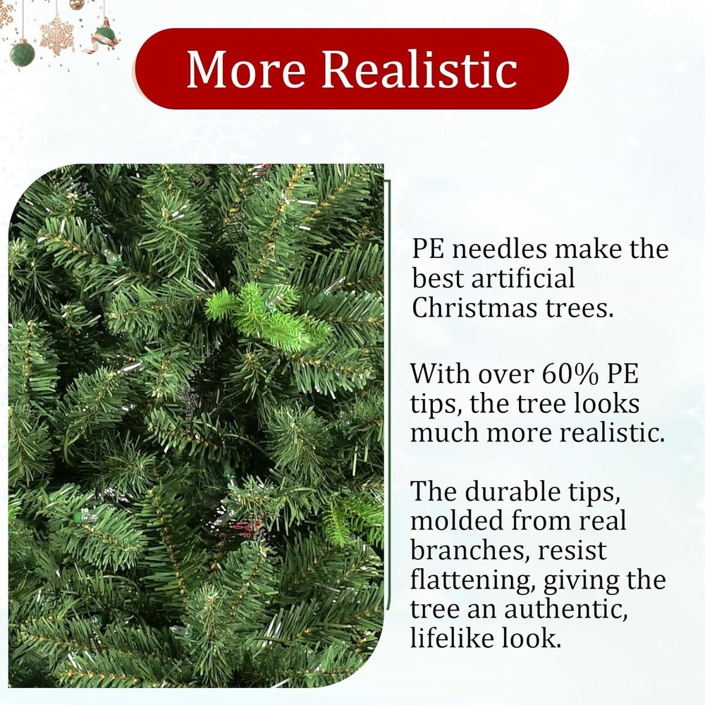 4 ft Artificial Christmas Tree – Green Full 643 PE & PVC Tips Easy Assembly