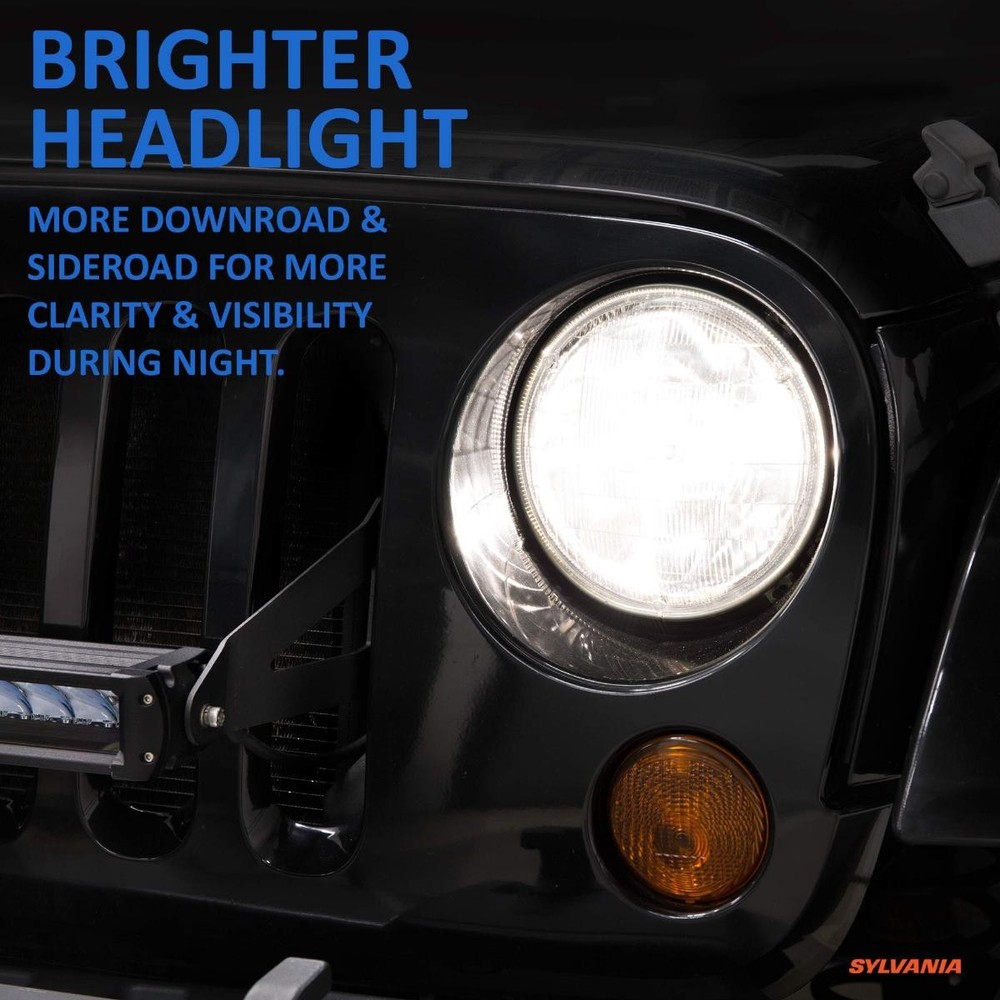 SYLVANIA H6024 SilverStar Sealed Beam – Brighter 7” Round Headlight (1 Bulb)