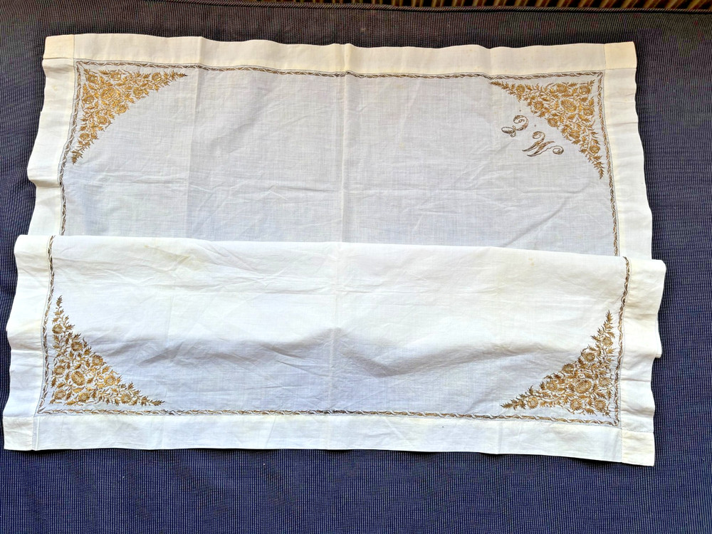 VINTAGE OTTOMAN GOLD THREAD EMBROIDERED TEXTILE