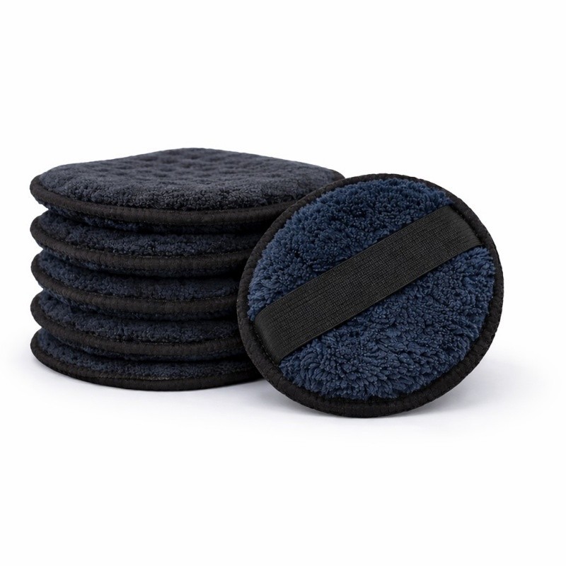 6 Pcs 5" Microfiber Car Wax Applicator Pad w/ Elastic Strap Polish Sponge