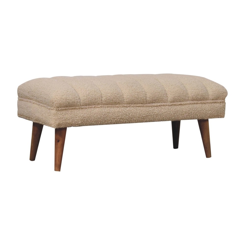 Upholstered Modern Bench with Curved Top