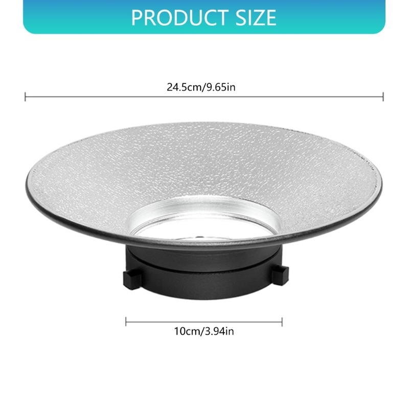 Light Diffuser Dish Reflector For Camera Flash Provides 120Degree Wide Angle