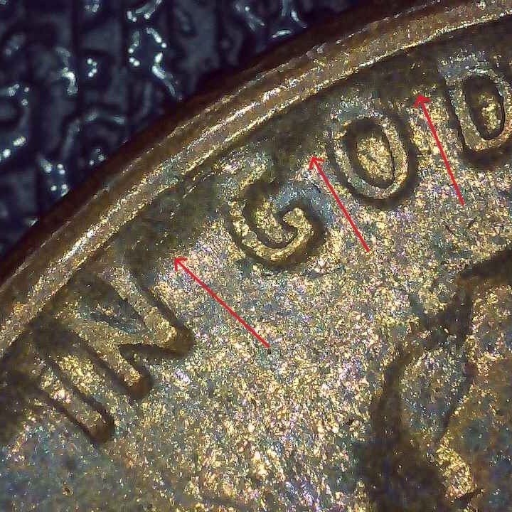 1979 D Lincoln Penny error repunched mintmark, misaligned die