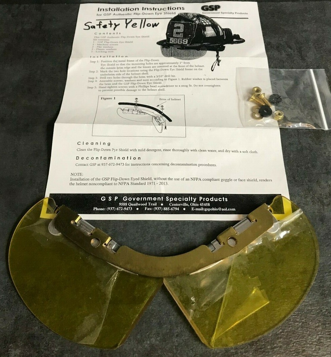 GSP Flip Down Eye Shield (Bourkes) for fire helmets