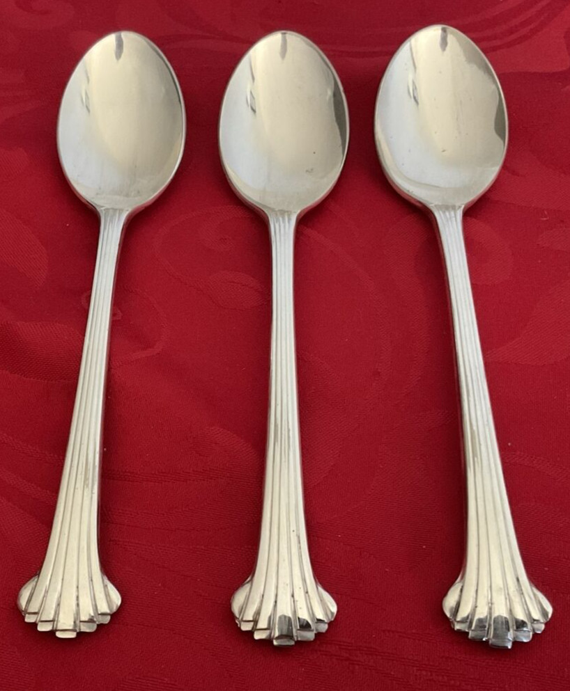Retroneu silverplate Scroll lot of 3 teaspoons 6 3/8" EUC polished