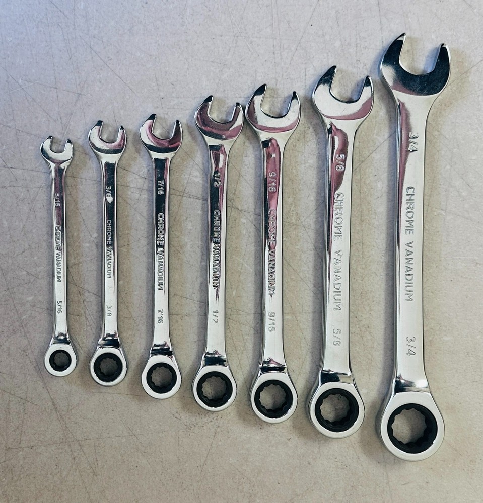 Ratcheting Wrench 7 pc Set SAE